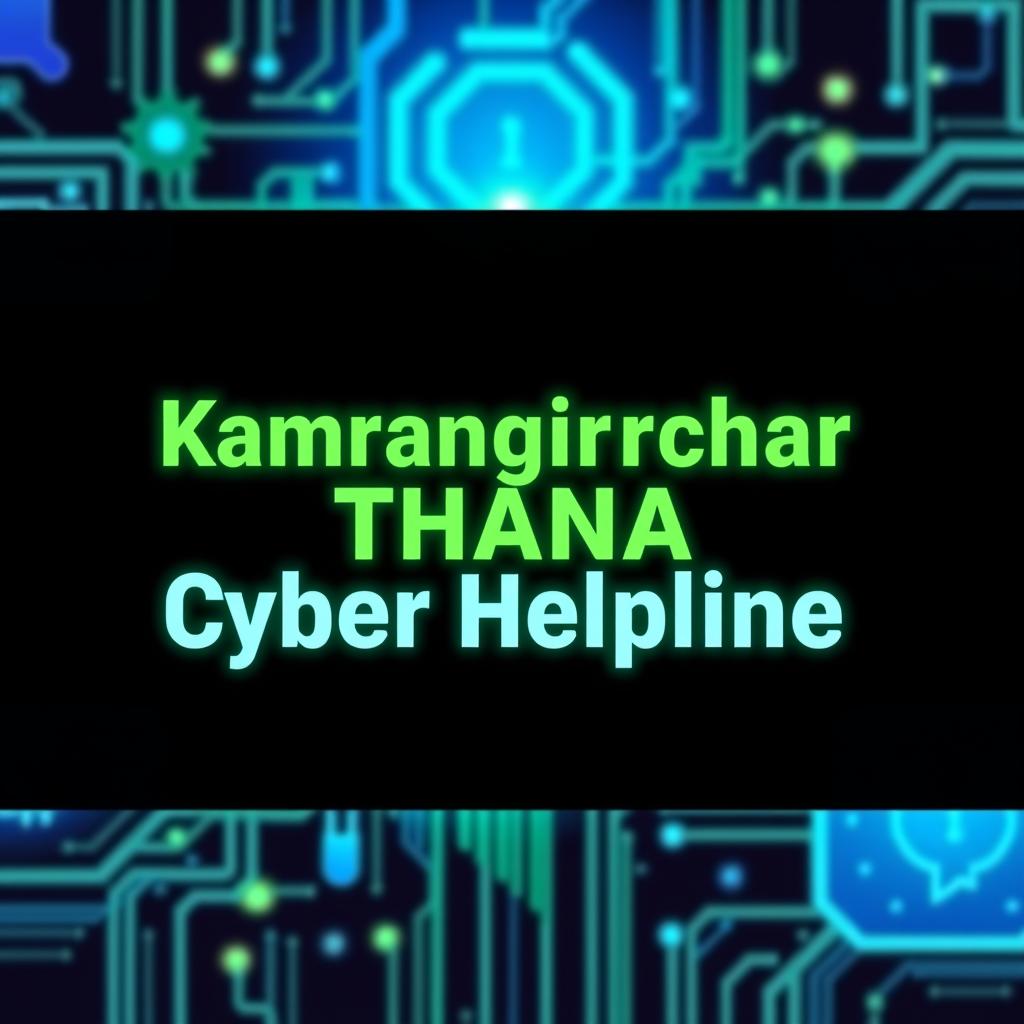A vibrant and engaging Facebook group cover photo for a group titled 'Kamrangirchar Thana Cyber Helpline'