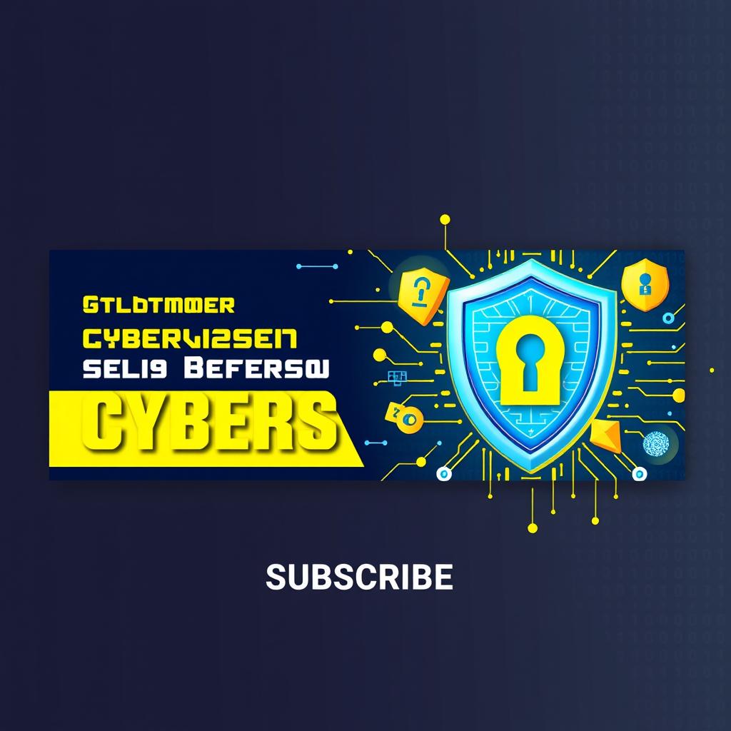 A unique and visually appealing Facebook page banner related to cybersecurity, designed to attract viewers and encourage them to subscribe