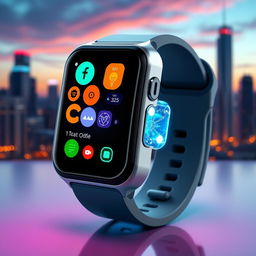 A futuristic smartwatch with an integrated, rolling dice feature