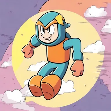 The aeriform character floated effortlessly through the cartoon world.