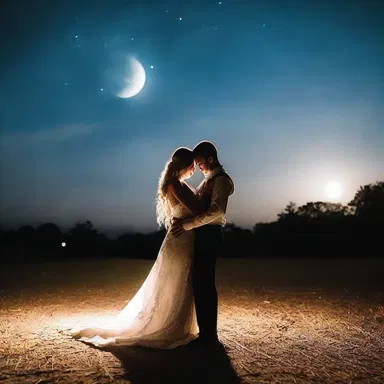 The couple shared an aeriform moment as they danced together under the moonlight.