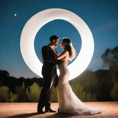 The couple shared an aeriform moment as they danced together under the moonlight.