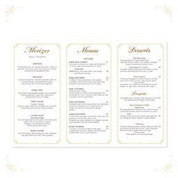 A simple yet elegant a la carte menu design featuring a clean layout