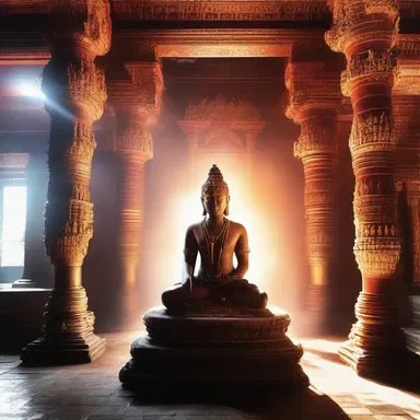 The aura around the deity in the temple was almost aeriform, creating a divine atmosphere.