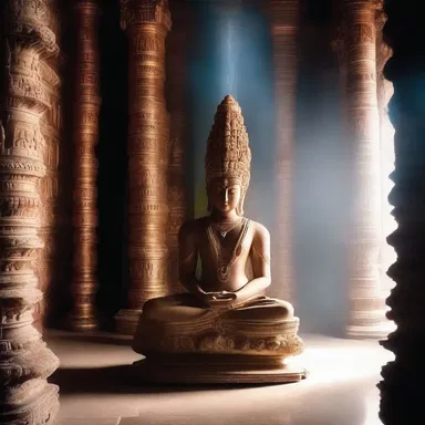 The aura around the deity in the temple was almost aeriform, creating a divine atmosphere.