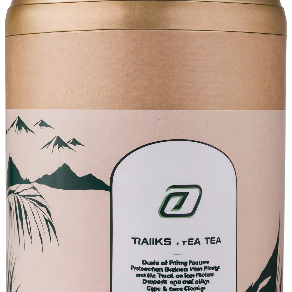 Make a picture with a can in the back and a cup of tea in front of it