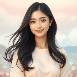 A stunning female model inspired by the features of Cha Eun Woo, showcasing a perfect blend of elegance and beauty