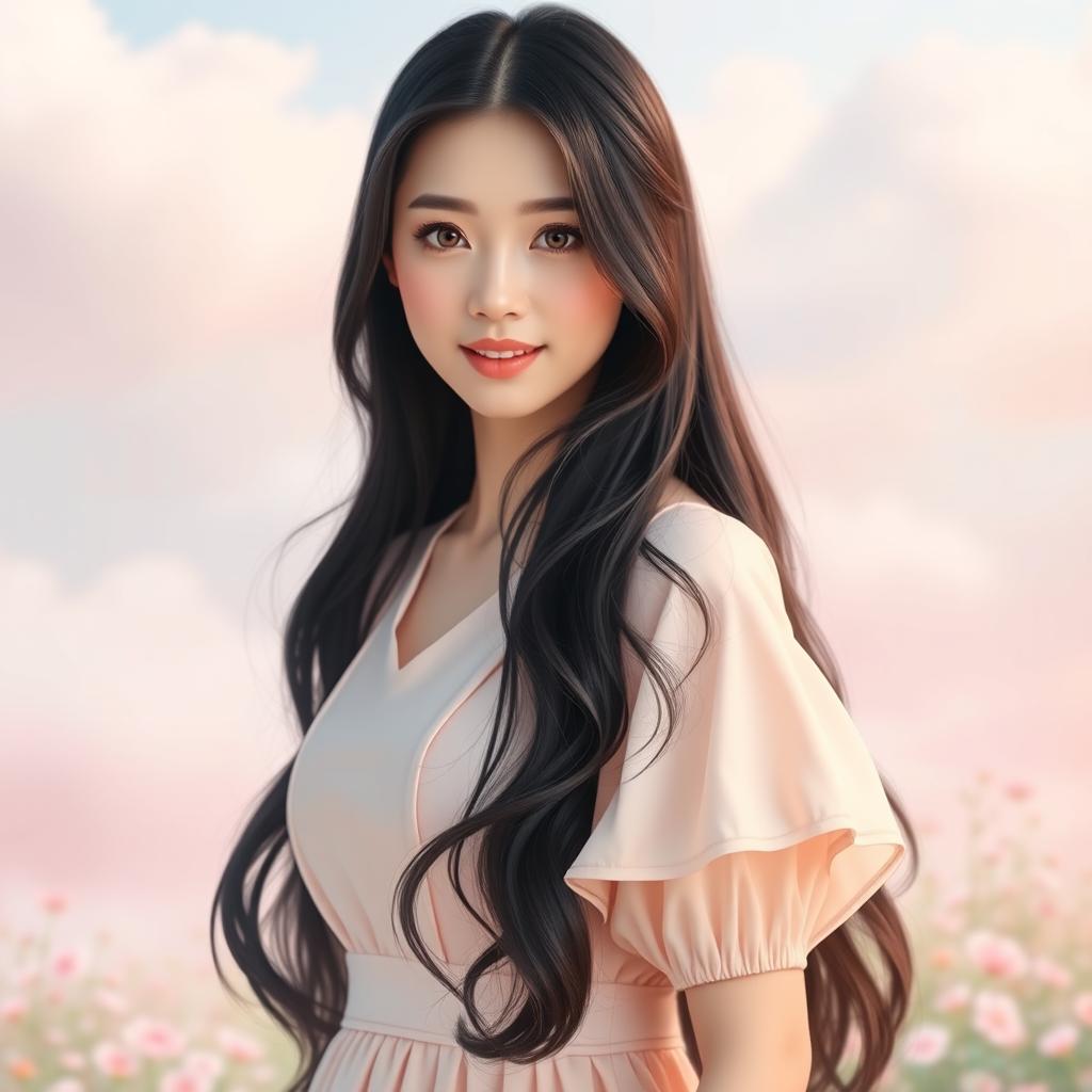 A stunning female model inspired by the features of Cha Eun Woo, showcasing a perfect blend of elegance and beauty