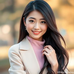 A stunning female counterpart of Cha Eun-woo, embodying his charismatic features and stylish aura