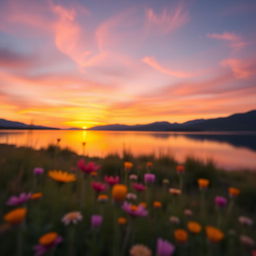 A serene landscape featuring soft, natural blur effects that convey a sense of tranquility and calmness