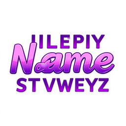 A beautifully colored name font featuring a stunning blend of purple, dark pink, and white hues