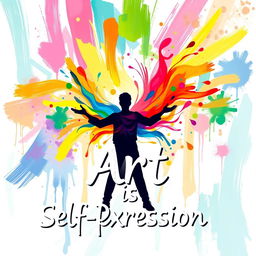 A visually striking poster that illustrates the concept of personal function of art and self-expression