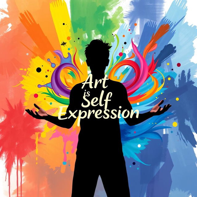 A visually striking poster that illustrates the concept of personal function of art and self-expression