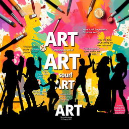 A vibrant and eye-catching poster illustrating the theme of personal function of art and self-expression
