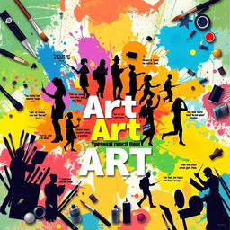A vibrant and eye-catching poster illustrating the theme of personal function of art and self-expression