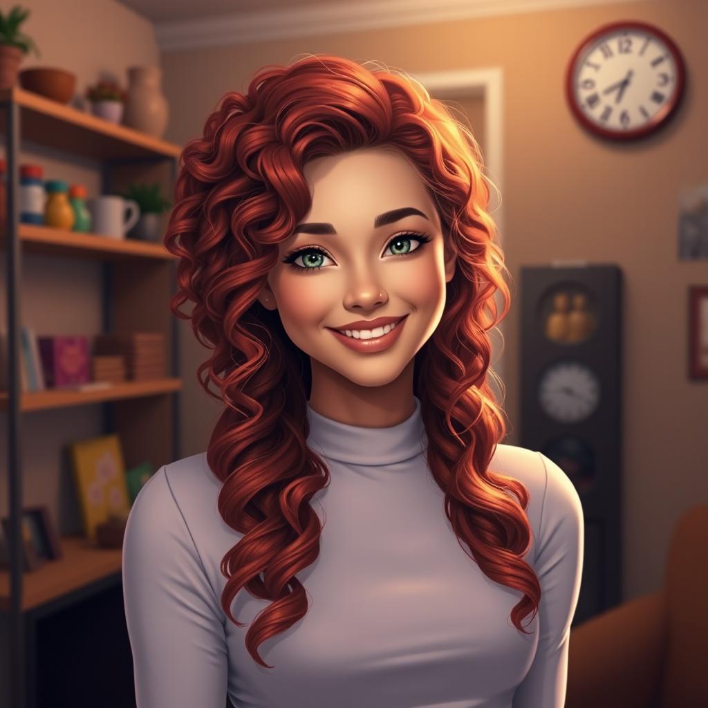 Vibrant Curly Hair: A Digital Masterpiece