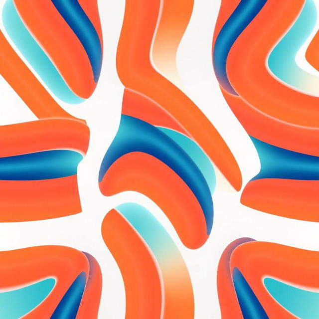 A visually striking strip pattern that incorporates glide reflection, showcasing a series of alternating stripes in vibrant colors such as deep blue, bright orange, and soft teal