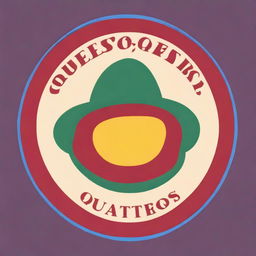 A vibrant, high-quality digital art image of a logo for a Tex-Mex restaurant named Queso Quarters