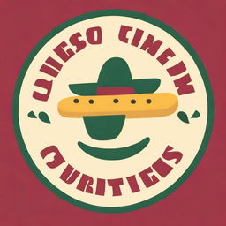 A vibrant, high-quality digital art image of a logo for a Tex-Mex restaurant named Queso Quarters