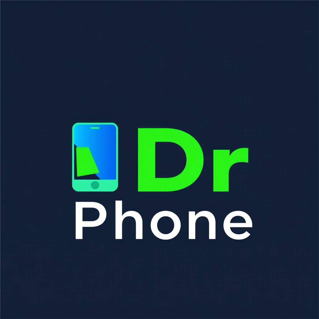 A modern, sleek logo design for a mobile store named 'Dr Phone'