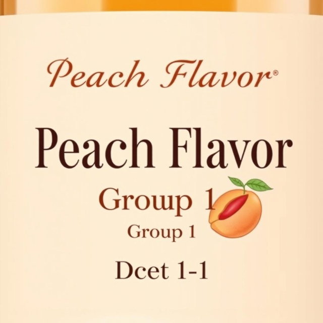 Sleek Black Label Design for Peach Flavor