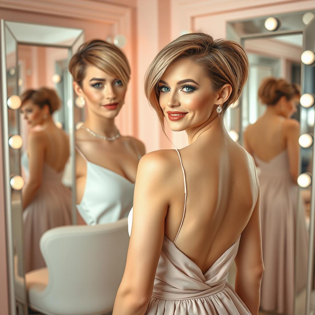 A stunning male-to-female transformation scene showcasing the beauty of gender transition