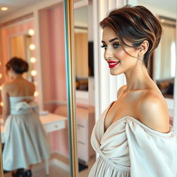 A stunning male-to-female transformation scene showcasing the beauty of gender transition