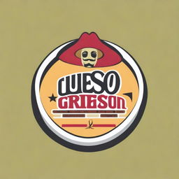 A vibrant, high-quality digital art image of a logo for a Tex-Mex restaurant named Queso Quarters