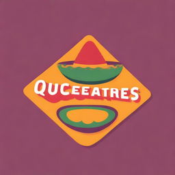 A vibrant, high-quality digital art image of a logo for a Tex-Mex restaurant named Queso Quarters