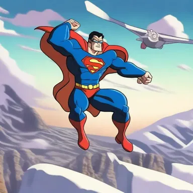 In the animated series, the superhero battles the villain while overcoming the excruciating pain of aerodontalgia during a high-altitude flight.