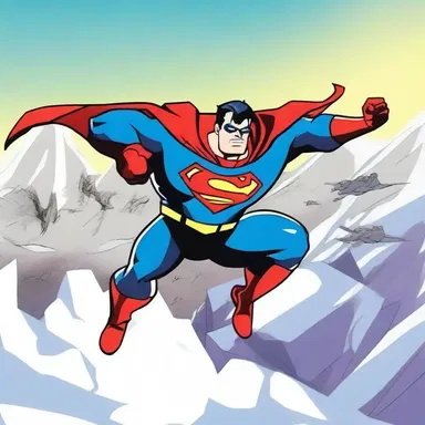 In the animated series, the superhero battles the villain while overcoming the excruciating pain of aerodontalgia during a high-altitude flight.