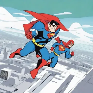 In the animated series, the superhero battles the villain while overcoming the excruciating pain of aerodontalgia during a high-altitude flight.