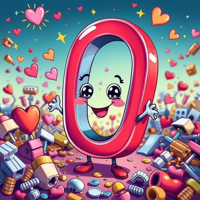 A vibrant, imaginative representation of a literal magnet, depicted as a whimsical character with eyes and arms, surrounded by colorful elements symbolizing attraction such as sparkles and hearts