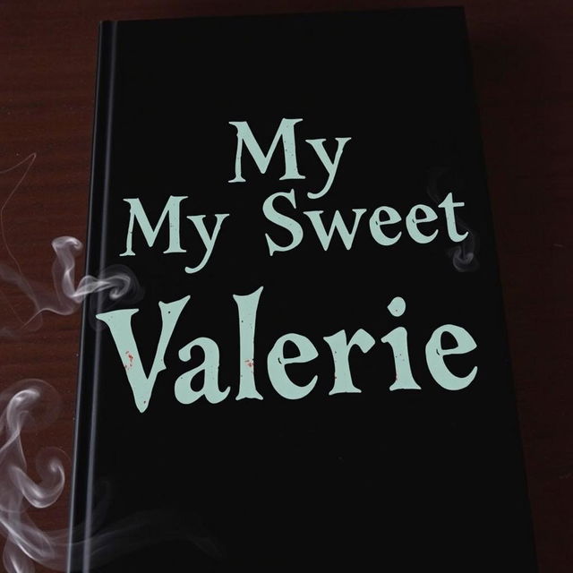A book cover featuring a simple black background with the text "My Sweet Valerie" arranged in three lines, prominently centered