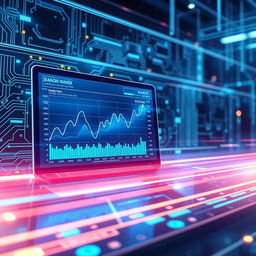 An artistic interpretation of Shannon-Waver, depicted as a sleek, modern digital interface displaying transaction data