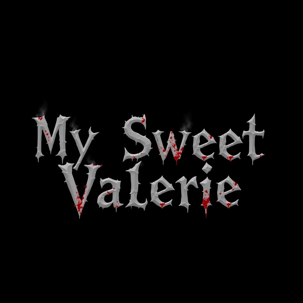 A simple black background featuring the text 'My Sweet Valerie' arranged in three separate lines, with each word on its own line