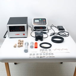 A realistic image of a physiotherapy table set against a white background