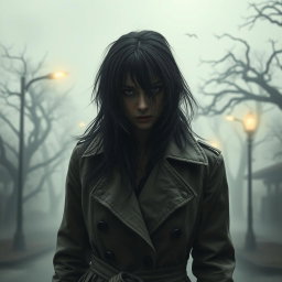 A mysterious woman inspired by Silent Hill, featuring a hauntingly atmospheric look