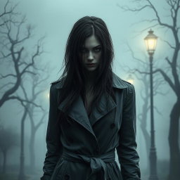 A mysterious woman inspired by Silent Hill, featuring a hauntingly atmospheric look