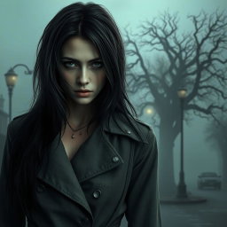 A mysterious woman inspired by Silent Hill, featuring a hauntingly atmospheric look