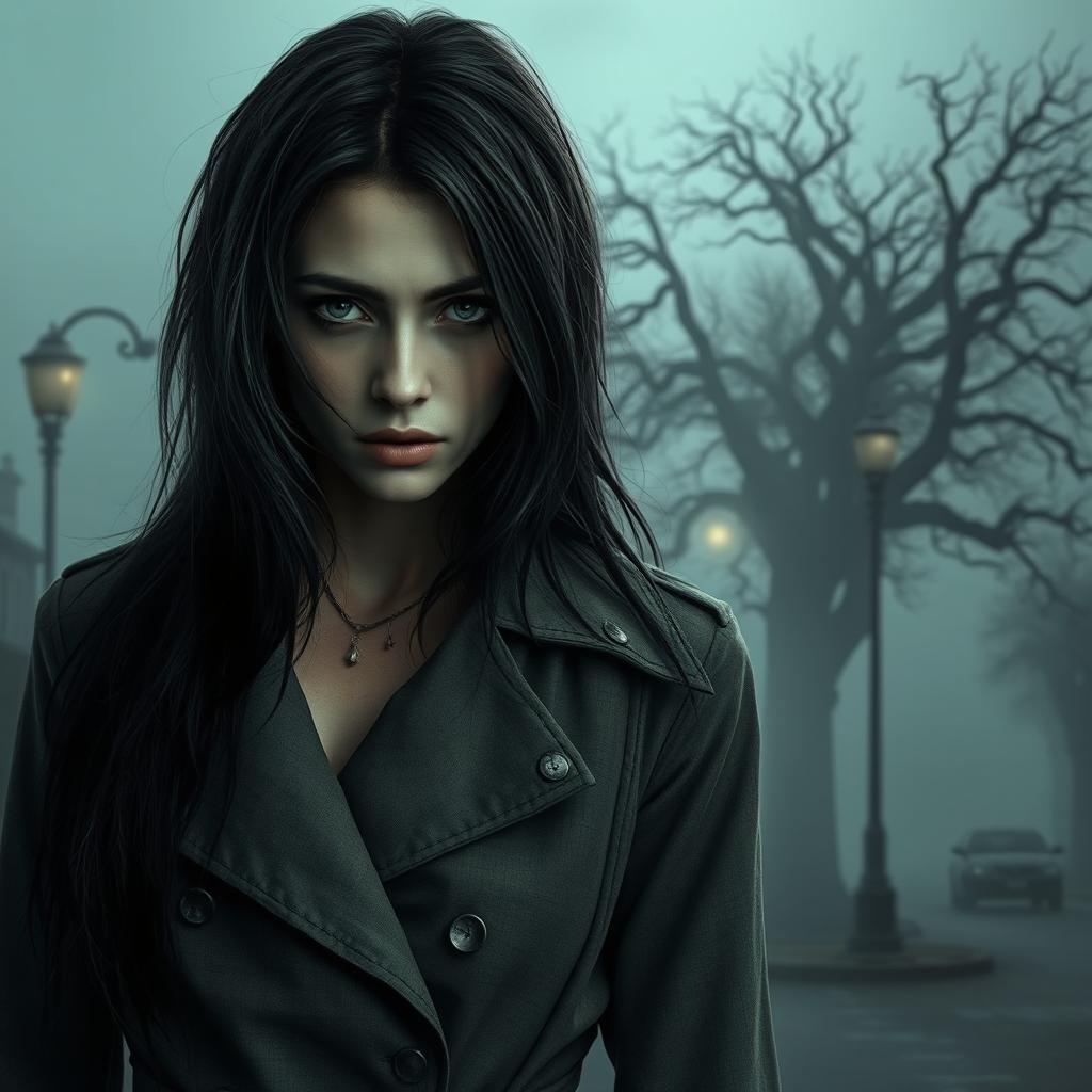 A mysterious woman inspired by Silent Hill, featuring a hauntingly atmospheric look