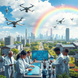 A visually stunning representation of the interaction between science, technology, and society