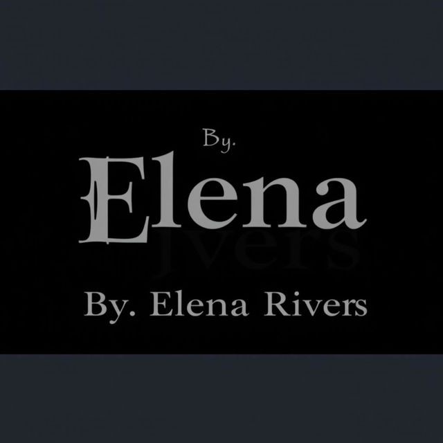 A black background featuring the text 'By, Elena Rivers' prominently displayed in the middle in a single line