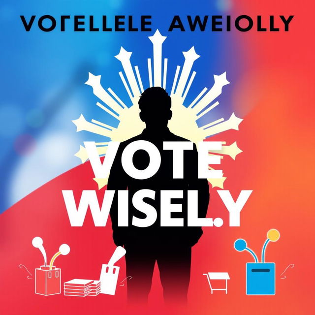 A digital poster about the elections in the Philippines, featuring prominent text that says "Vote Wisely"
