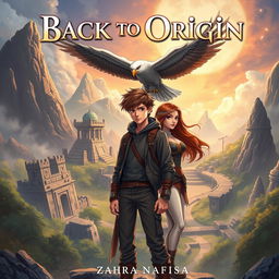 A captivating book cover for 'Back to Origin' by Zahra Nafisa
