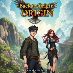 A captivating book cover for 'Back to Origin' by Zahra Nafisa
