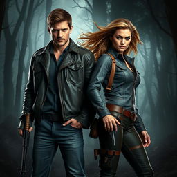 An epic portrayal of Dean Winchester and Jo Harvell from the TV series 'Supernatural'