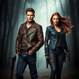 An epic portrayal of Dean Winchester and Jo Harvell from the TV series 'Supernatural'