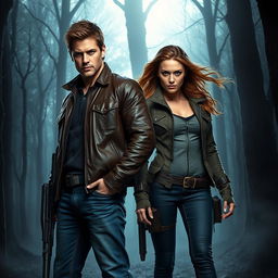 An epic portrayal of Dean Winchester and Jo Harvell from the TV series 'Supernatural'