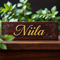 A beautifully designed nameplate featuring the name 'নিলা' (Nila) written in elegant calligraphy